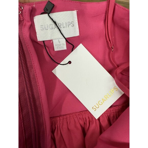 Sugarlips Beatriz Fuchsia Layered Mini Dress Large NEW with tags - Picture 7 of 8